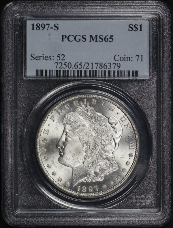 Obverse of this 1897-S Morgan Dollar PCGS MS-65