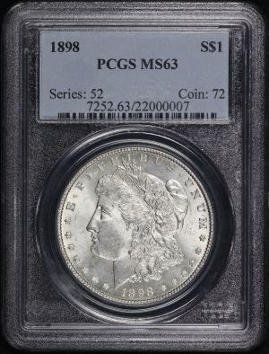 Obverse of this 1898 Morgan Dollar PCGS MS-63