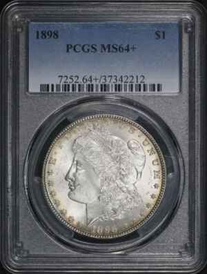 Obverse of this 1898 Morgan Dollar PCGS MS-64+