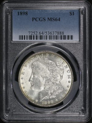 Obverse of this 1898 Morgan Dollar PCGS MS-64