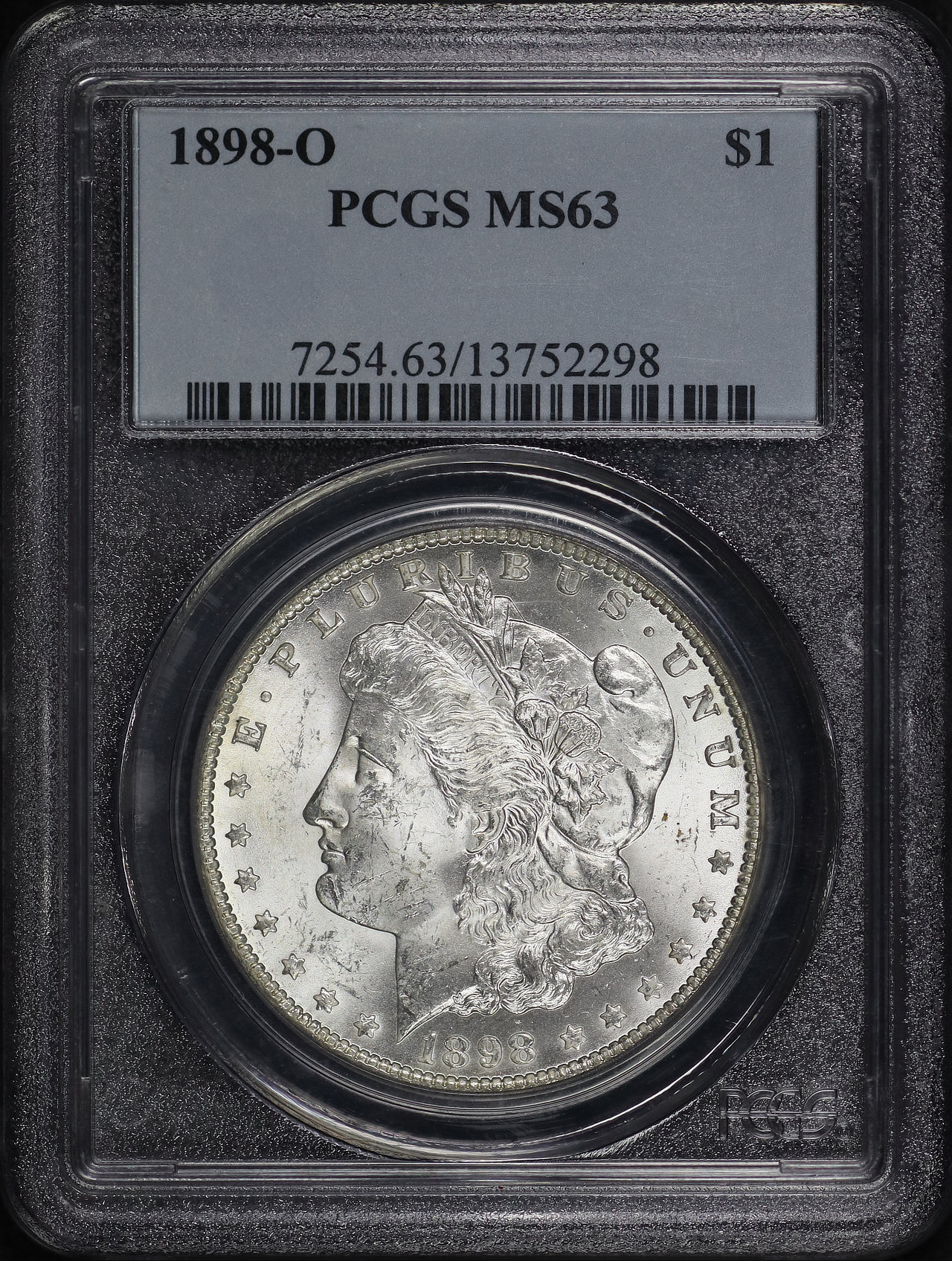 Obverse of this 1898-O Morgan Dollar PCGS MS-63