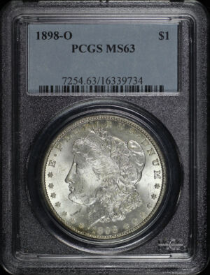 Obverse of this 1898-O Morgan Dollar PCGS MS-63