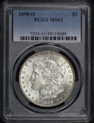 Obverse of this 1898-O Morgan Dollar PCGS MS-63