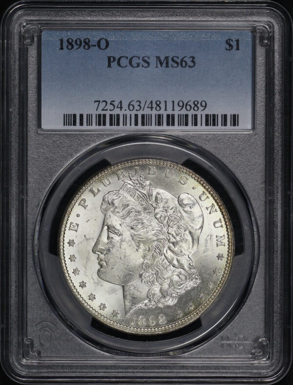 Obverse of this 1898-O Morgan Dollar PCGS MS-63