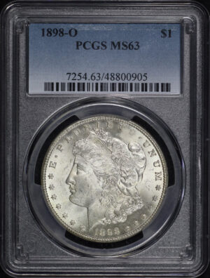 Obverse of this 1898-O Morgan Dollar PCGS MS-63