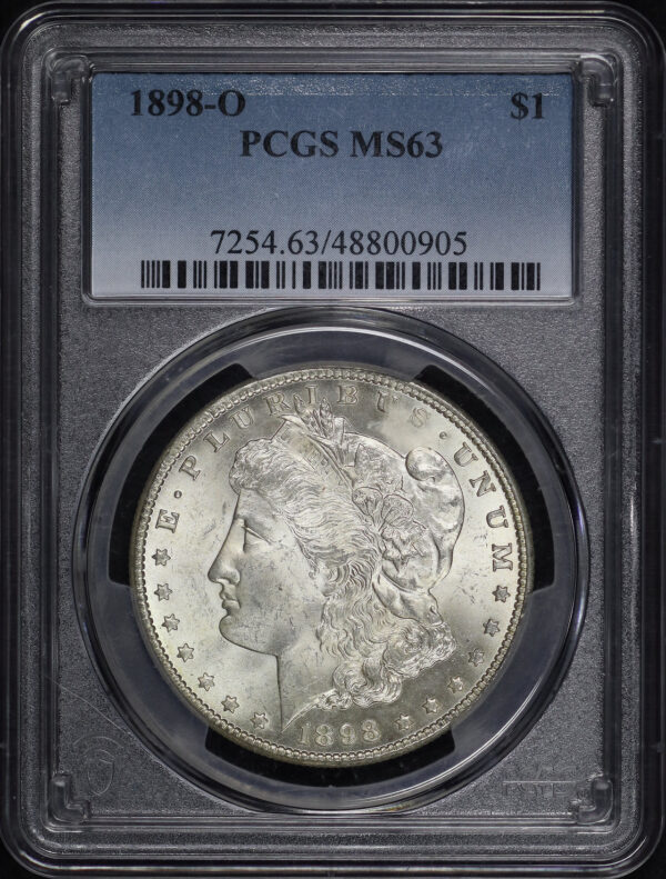 Obverse of this 1898-O Morgan Dollar PCGS MS-63