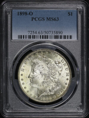 Obverse of this 1898-O Morgan Dollar PCGS MS-63