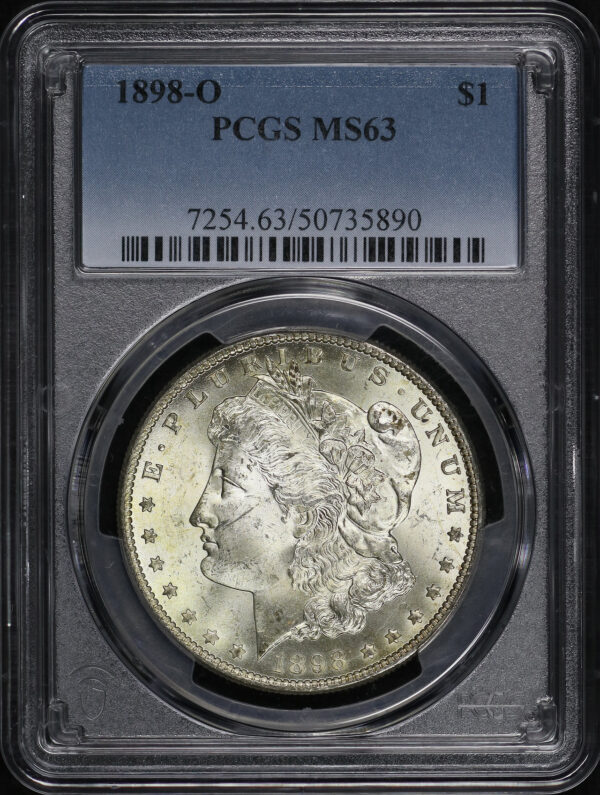 Obverse of this 1898-O Morgan Dollar PCGS MS-63
