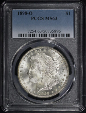 Obverse of this 1898-O Morgan Dollar PCGS MS-63