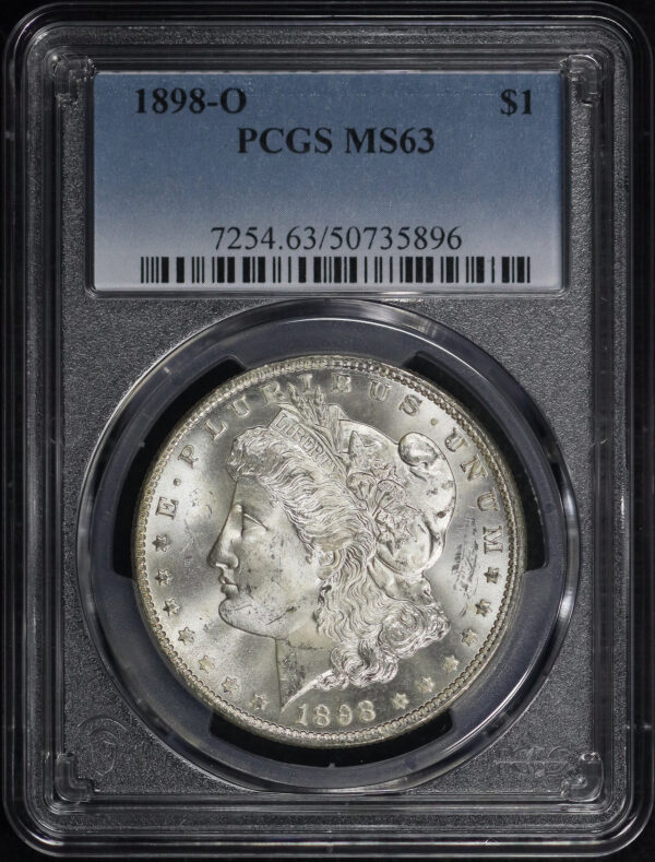 Obverse of this 1898-O Morgan Dollar PCGS MS-63