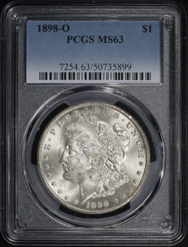 Obverse of this 1898-O Morgan Dollar PCGS MS-63