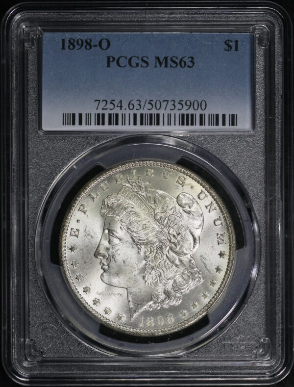 Obverse of this 1898-O Morgan Dollar PCGS MS-63