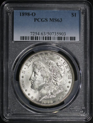 Obverse of this 1898-O Morgan Dollar PCGS MS-63