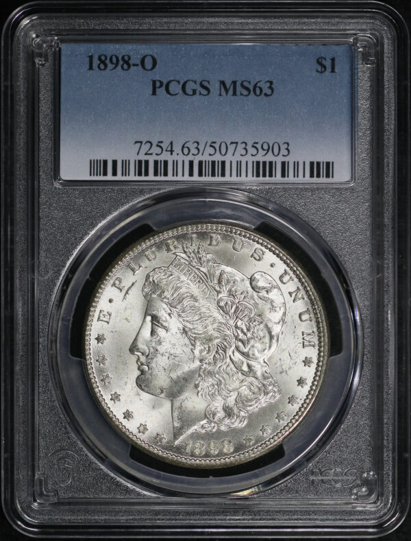 Obverse of this 1898-O Morgan Dollar PCGS MS-63