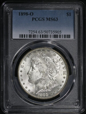 Obverse of this 1898-O Morgan Dollar PCGS MS-63