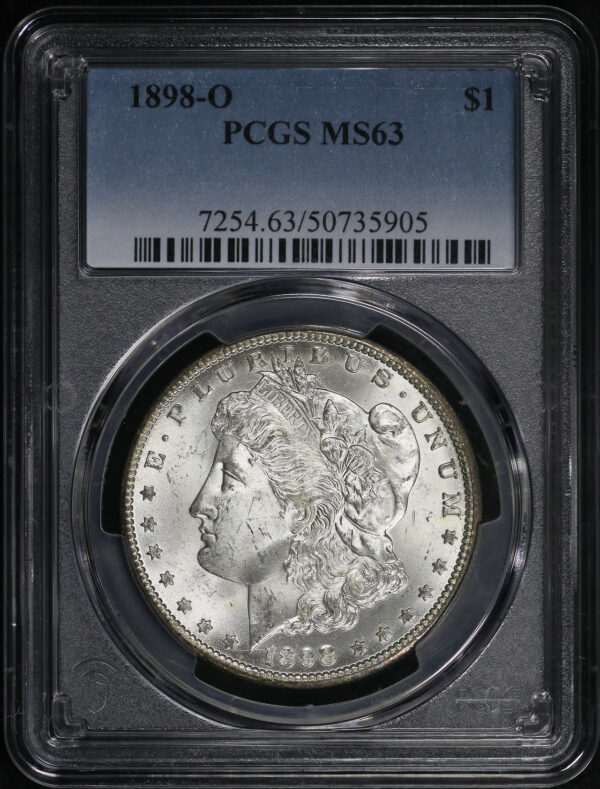 Obverse of this 1898-O Morgan Dollar PCGS MS-63