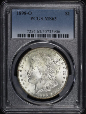 Obverse of this 1898-O Morgan Dollar PCGS MS-63