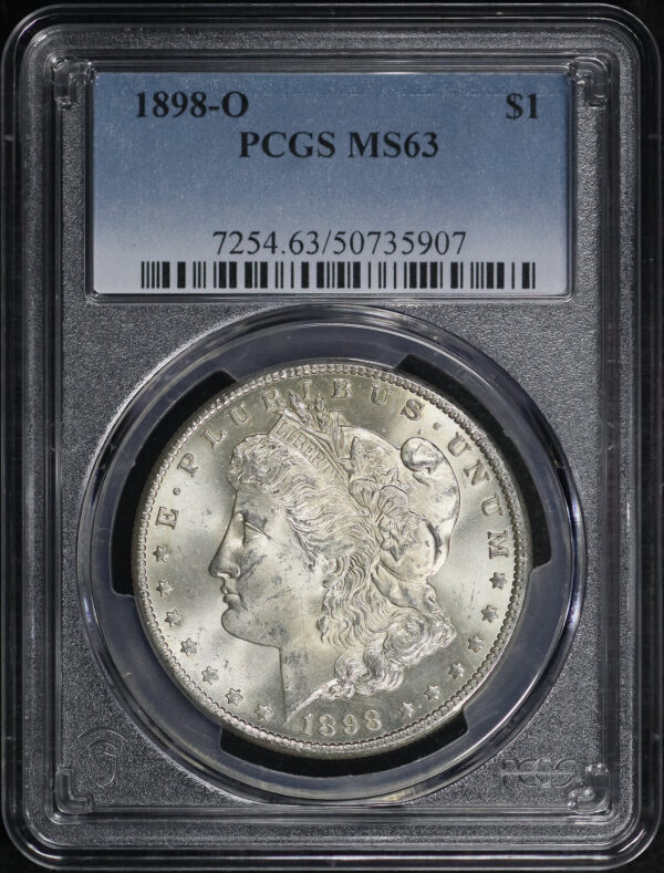 Obverse of this 1898-O Morgan Dollar PCGS MS-63
