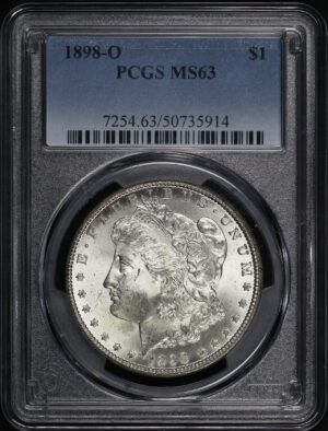 Obverse of this 1898-O Morgan Dollar PCGS MS-63
