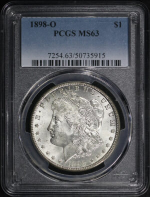 Obverse of this 1898-O Morgan Dollar PCGS MS-63