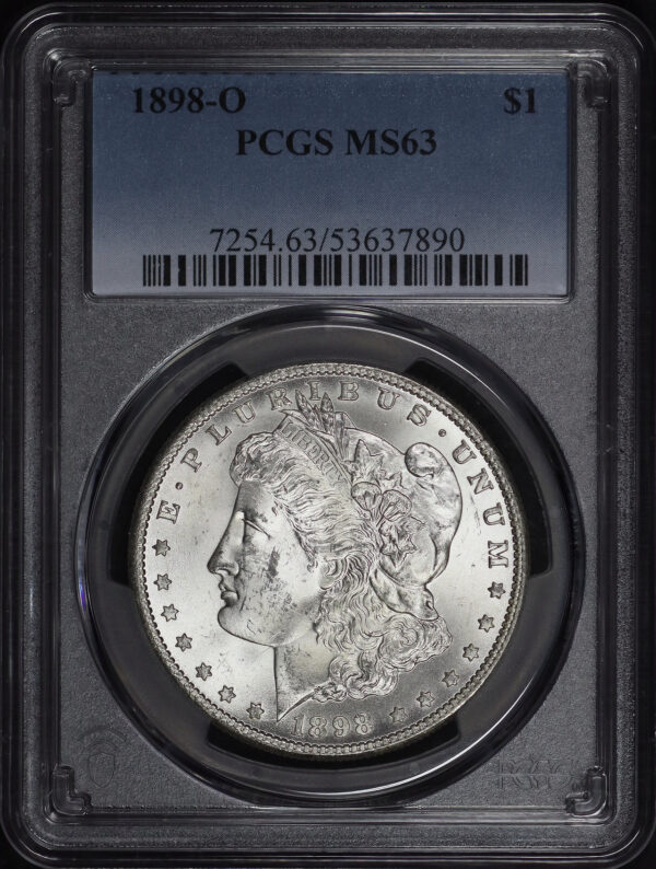 Obverse of this 1898-O Morgan Dollar PCGS MS-63