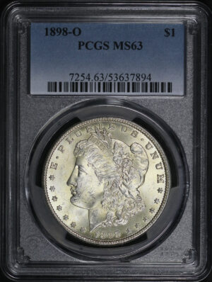 Obverse of this 1898-O Morgan Dollar PCGS MS-63