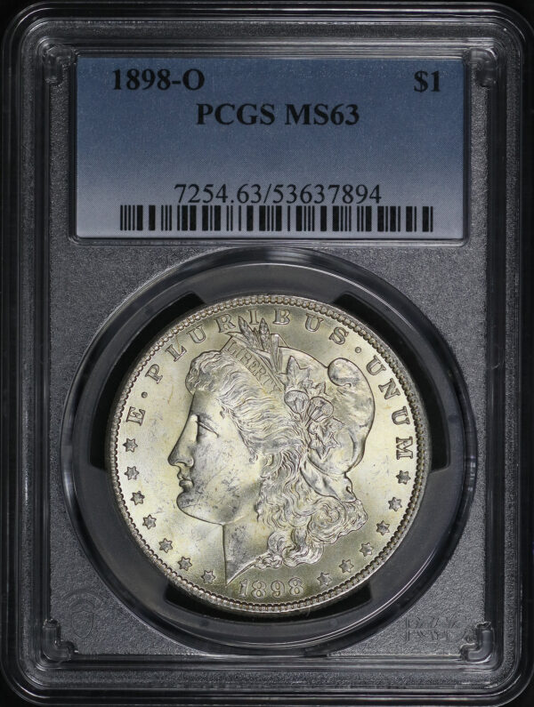 Obverse of this 1898-O Morgan Dollar PCGS MS-63