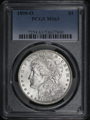 Obverse of this 1898-O Morgan Dollar PCGS MS-63
