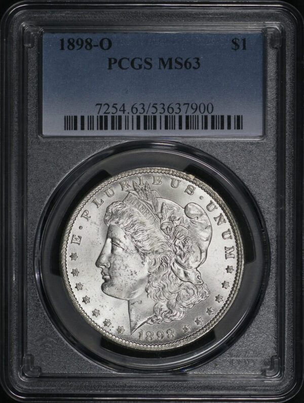 Obverse of this 1898-O Morgan Dollar PCGS MS-63