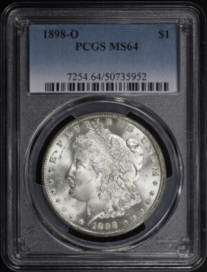 Obverse of this 1898-O Morgan Dollar PCGS MS-64