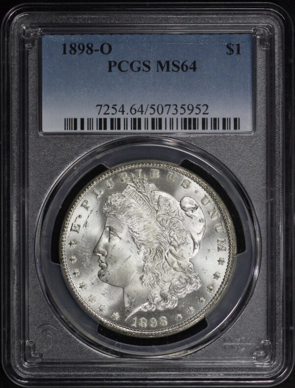 Obverse of this 1898-O Morgan Dollar PCGS MS-64