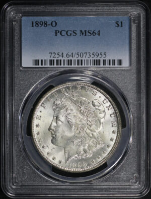 Obverse of this 1898-O Morgan Dollar PCGS MS-64