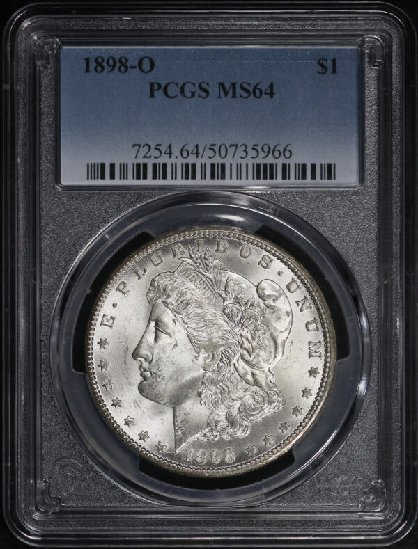 Obverse of this 1898-O Morgan Dollar PCGS MS-64