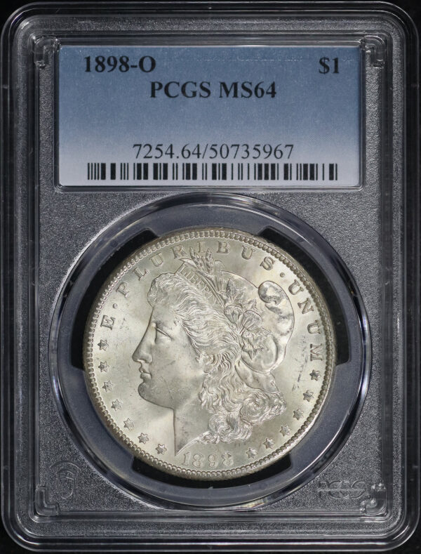 Obverse of this 1898-O Morgan Dollar PCGS MS-64
