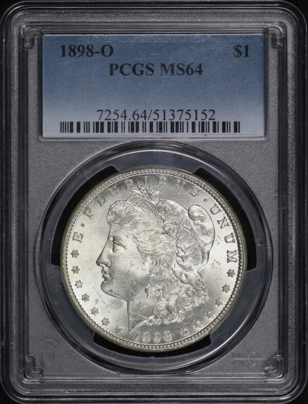 Obverse of this 1898-O Morgan Dollar PCGS MS-64