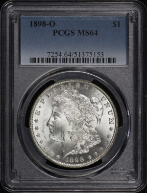 Obverse of this 1898-O Morgan Dollar PCGS MS-64