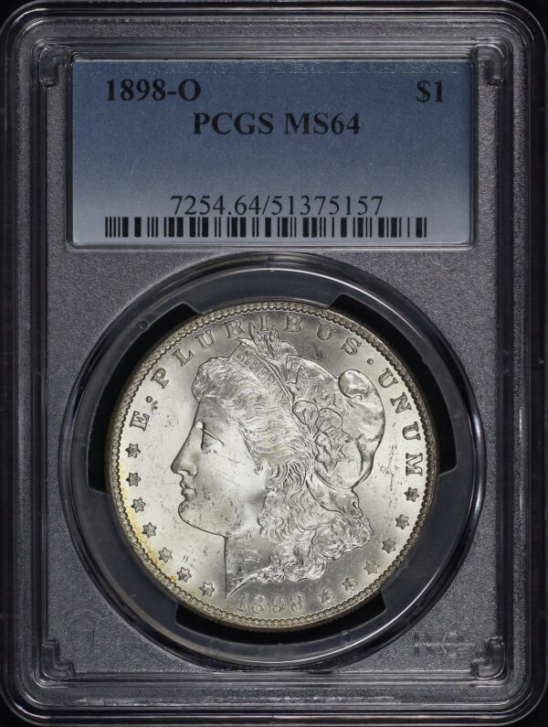 Obverse of this 1898-O Morgan Dollar PCGS MS-64