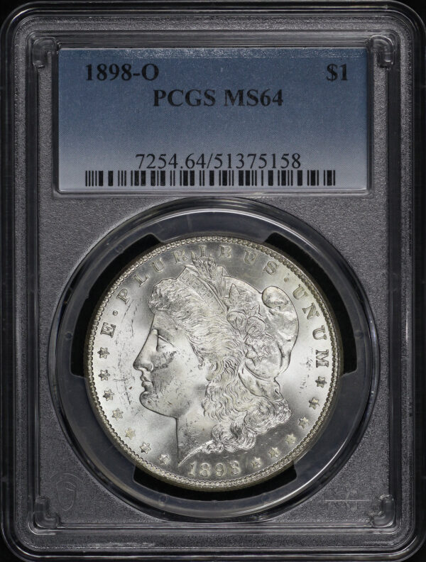 Obverse of this 1898-O Morgan Dollar PCGS MS-64