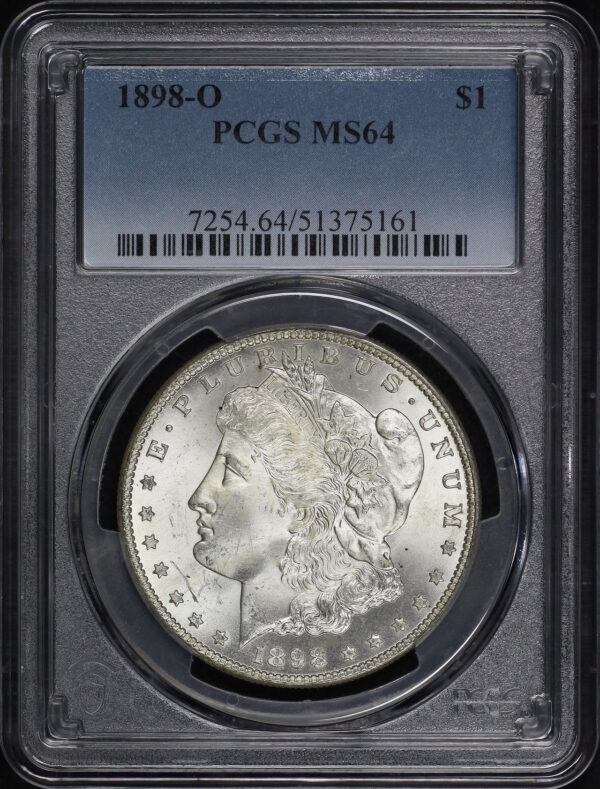 Obverse of this 1898-O Morgan Dollar PCGS MS-64