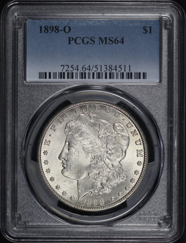 Obverse of this 1898-O Morgan Dollar PCGS MS-64