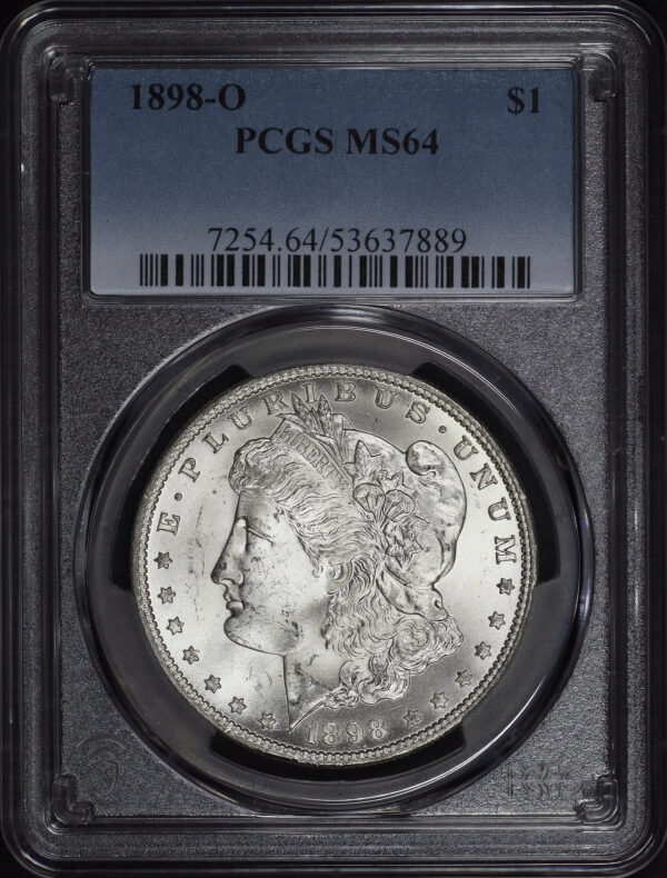 Obverse of this 1898-O Morgan Dollar PCGS MS-64