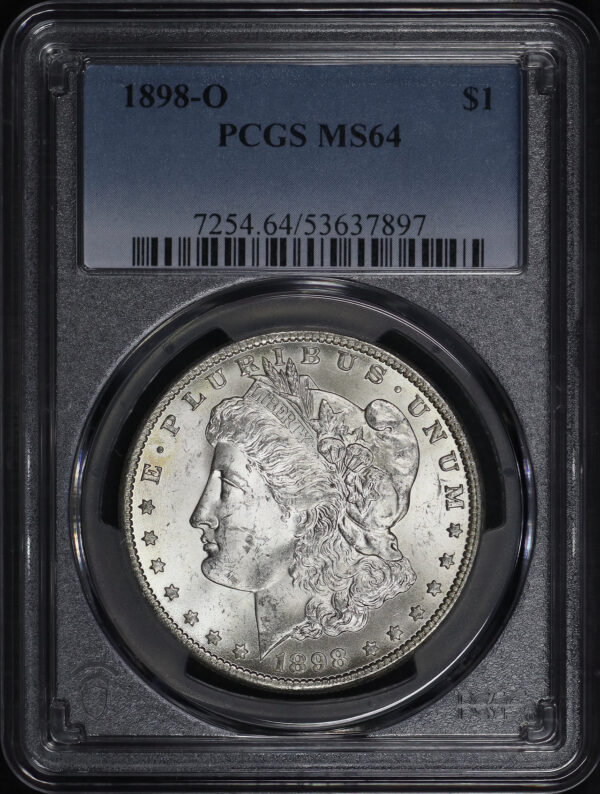 Obverse of this 1898-O Morgan Dollar PCGS MS-64
