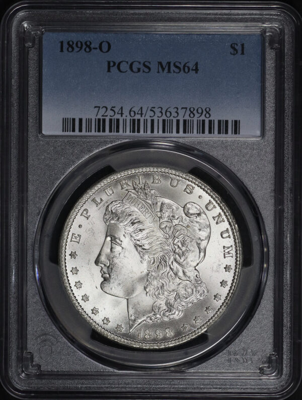 Obverse of this 1898-O Morgan Dollar PCGS MS-64