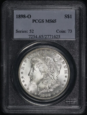 Obverse of this 1898-O Morgan Dollar PCGS MS-65