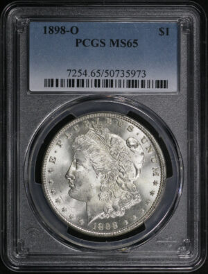 Obverse of this 1898-O Morgan Dollar PCGS MS-65