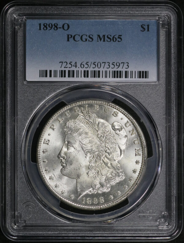 Obverse of this 1898-O Morgan Dollar PCGS MS-65
