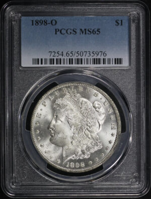 Obverse of this 1898-O Morgan Dollar PCGS MS-65