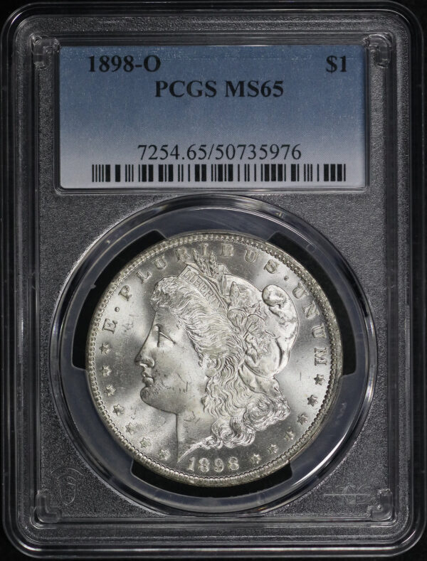 Obverse of this 1898-O Morgan Dollar PCGS MS-65