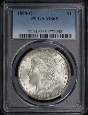 Obverse of this 1898-O Morgan Dollar PCGS MS-65
