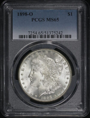 Obverse of this 1898-O Morgan Dollar PCGS MS-65